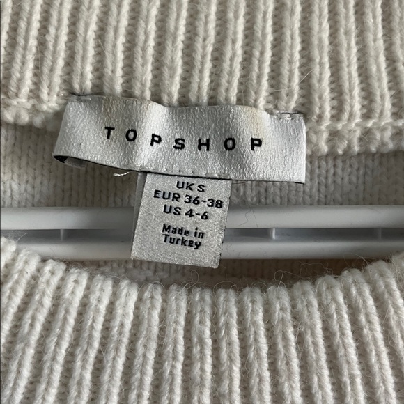 Topshop Cream Ribbed Knit Sweater - Picture 3 of 3